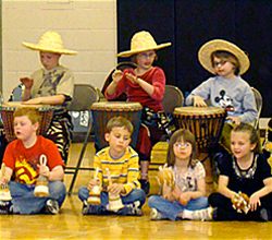 teaching African drumming